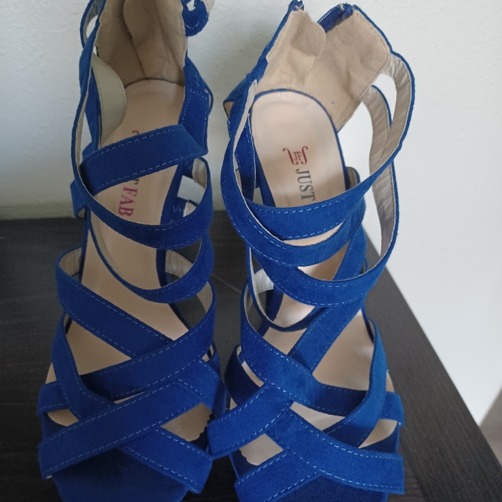 Just Fab Blue Wedge Sandles